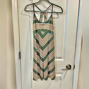 Patagonia Spright Striped Mini Dress Common Threads Partnership Sz S Blue/Brown
